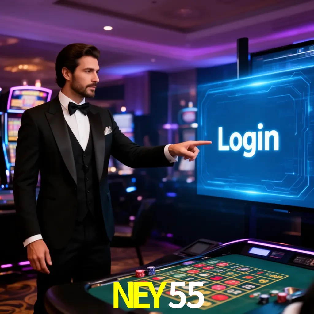 NEY55 Login - OTP, cuenta y soporte Pantalla NEY55 Login con OTP, contraseña, cuenta segura y soporte móvil